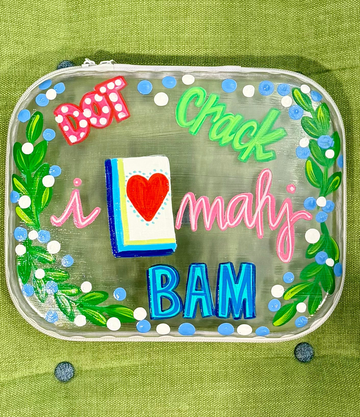 10 in Hand Painted Mahj Accessory Case