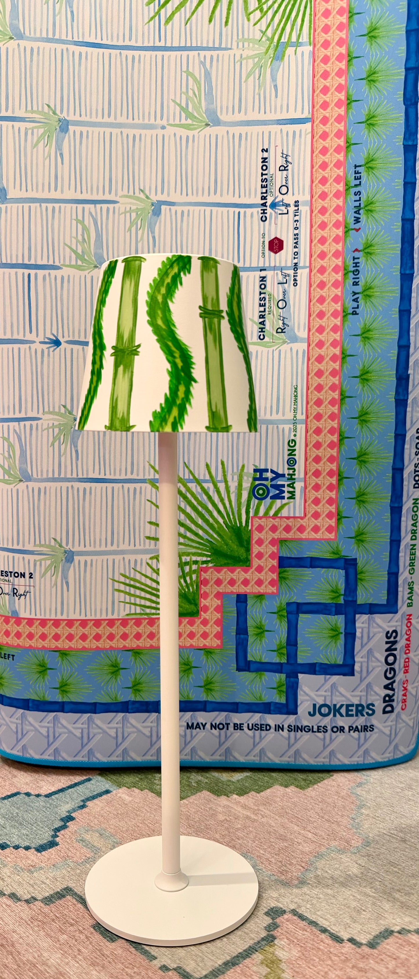 Hand Painted Mahjong Lamp