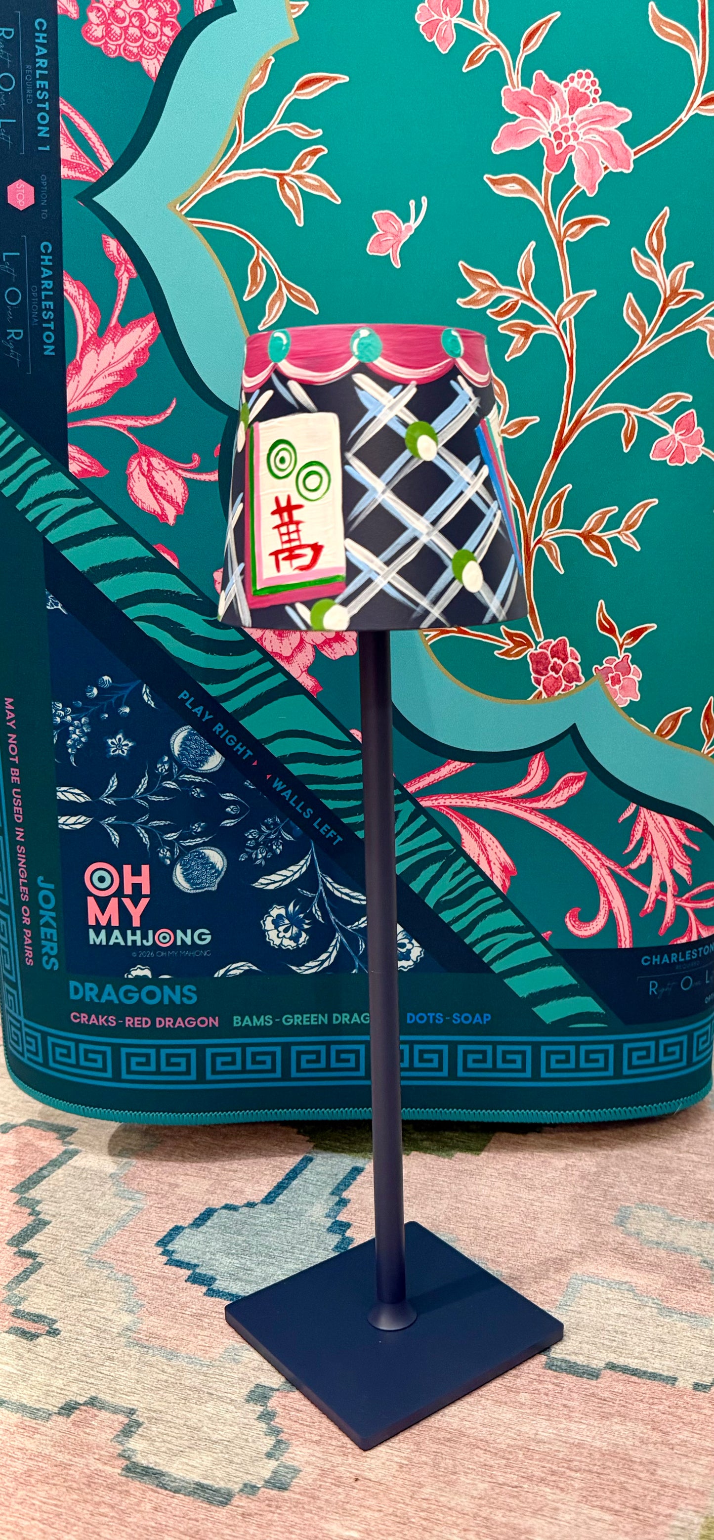 Hand Painted Mahjong Lamp