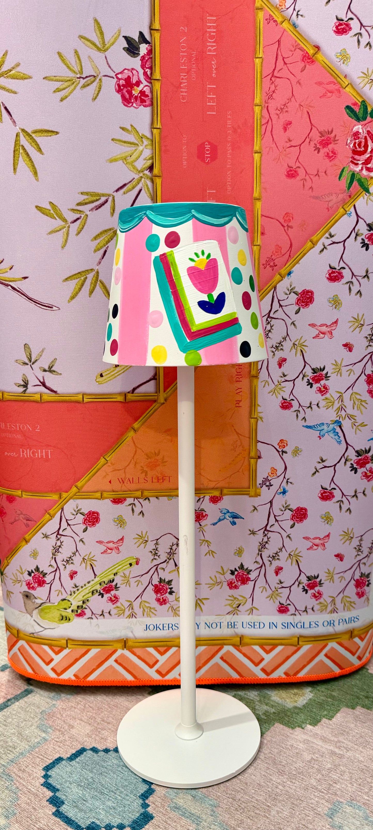 Hand Painted Mahjong Lamp
