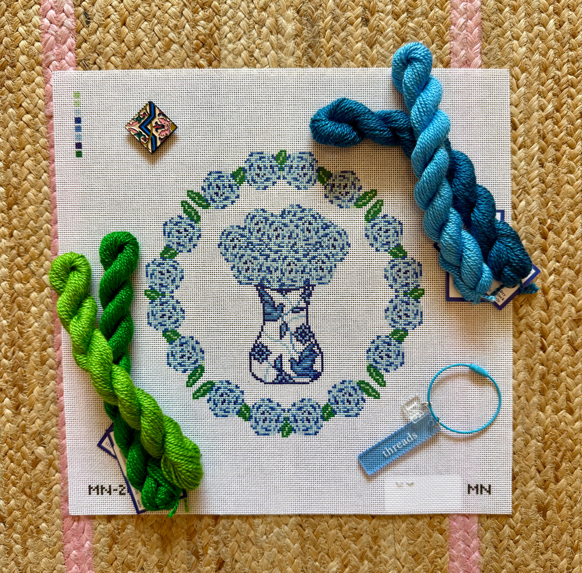 Porcelain Blooms Hydrangea Wreath