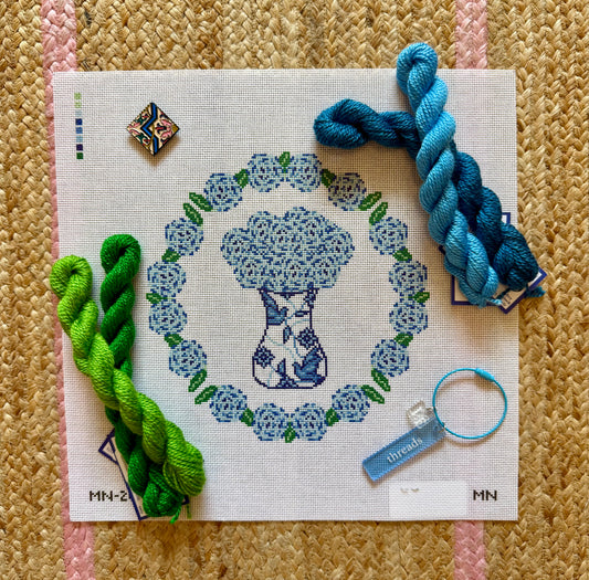 Porcelain Blooms Hydrangea Wreath