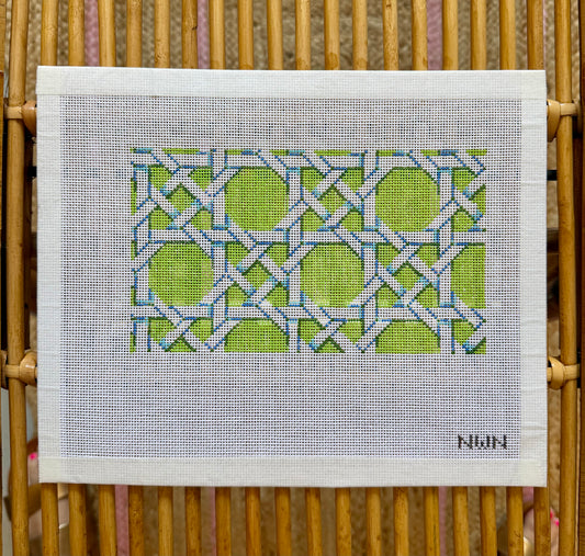 Bamboo Cane Green Clutch Canvas