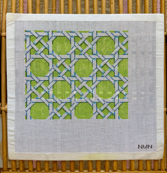 Bamboo Cane Green Clutch Canvas