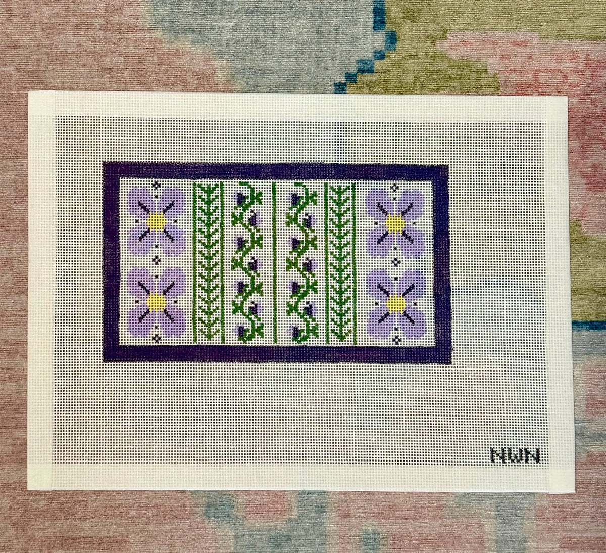 Purple Floral Clutch Canvas