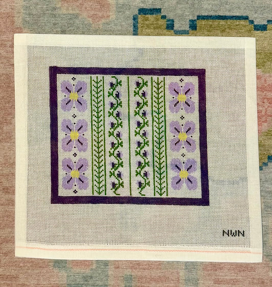 Purple Floral Clutch Canvas