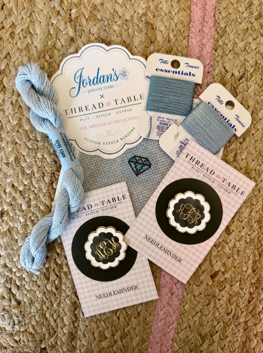 Jordan's x Thread n Table Engraved Custom Needle Minder - Scalloped