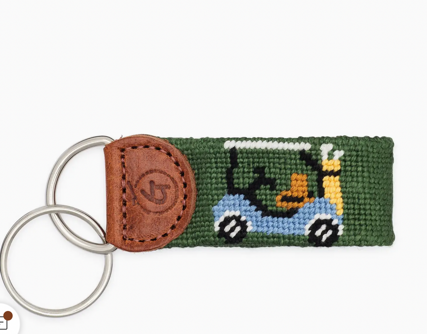 Golf Cart Needlepoint Keychain