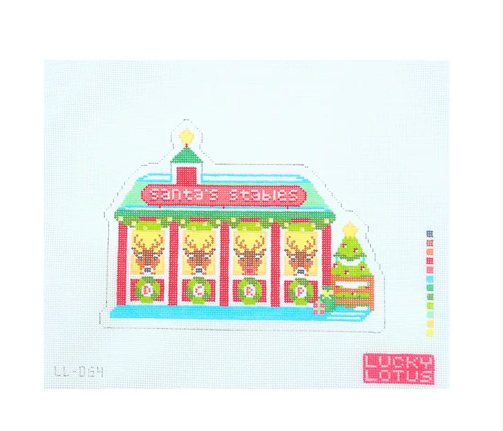 Santa's Stables Christmas Village - Canvas Only