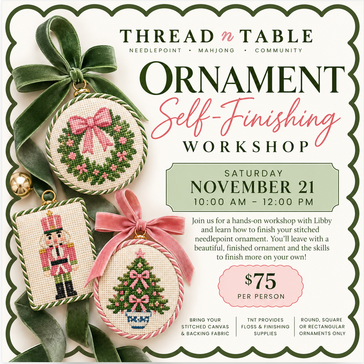 Ornament Self-Finishing Workshop