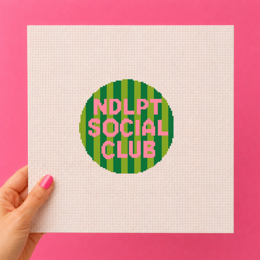 Social Club 13 or 18 Mesh Needlepoint  Canvas | 4" | round