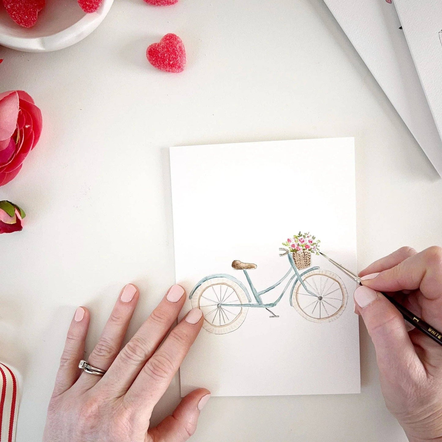 Love sweet love paintable watercolor notecard set