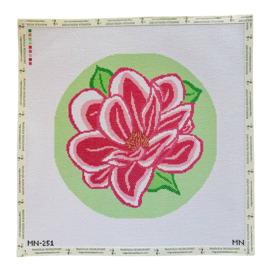 Pink Spring Magnolia Pillow Round