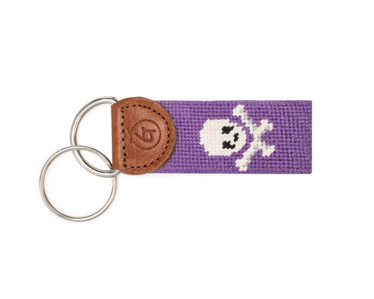 Skull And Crossbones Needlepoint Keychain