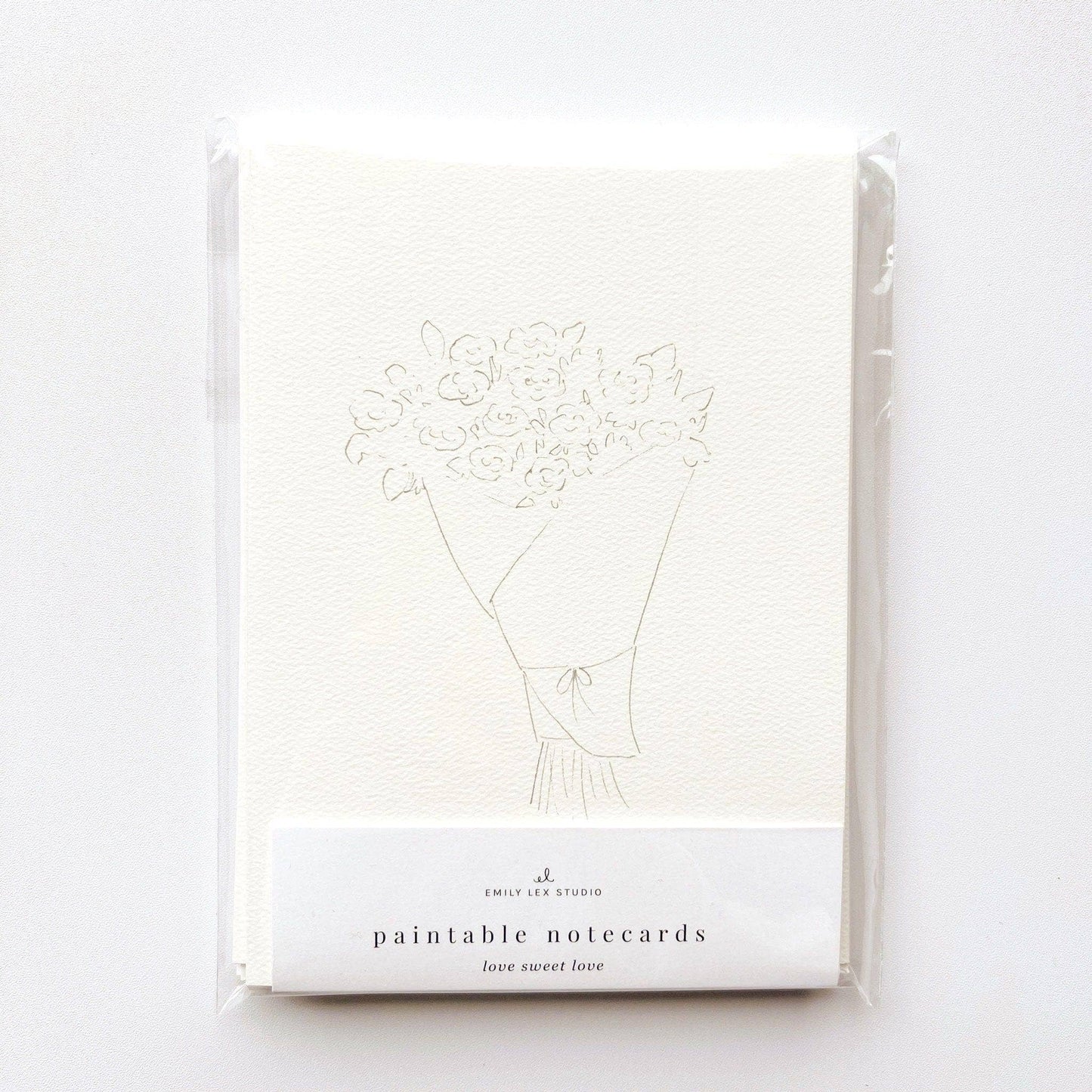 Love sweet love paintable watercolor notecard set