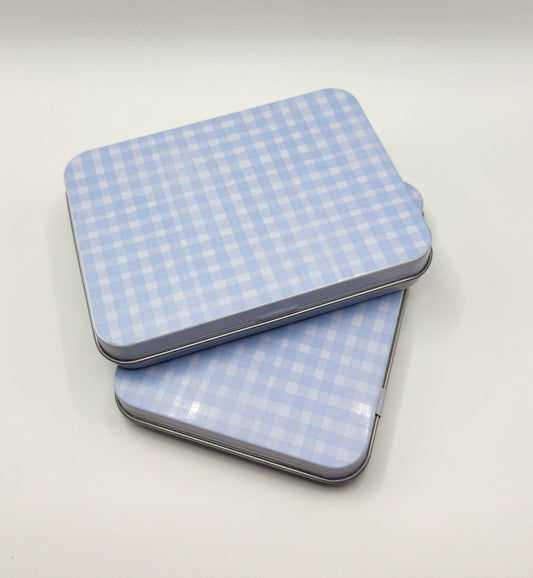 Blue Gingham Magnetic Needle Tin | Needlepoint & CrossStitch