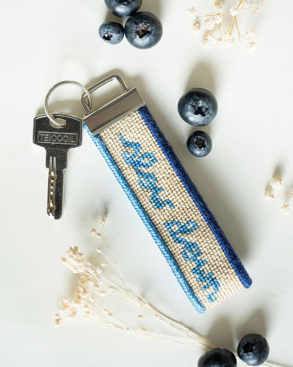 "Slow Down, U're Doing Fine" Needlepoint Key Fob Kit