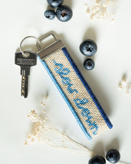 "Slow Down, U're Doing Fine" Needlepoint Key Fob Kit