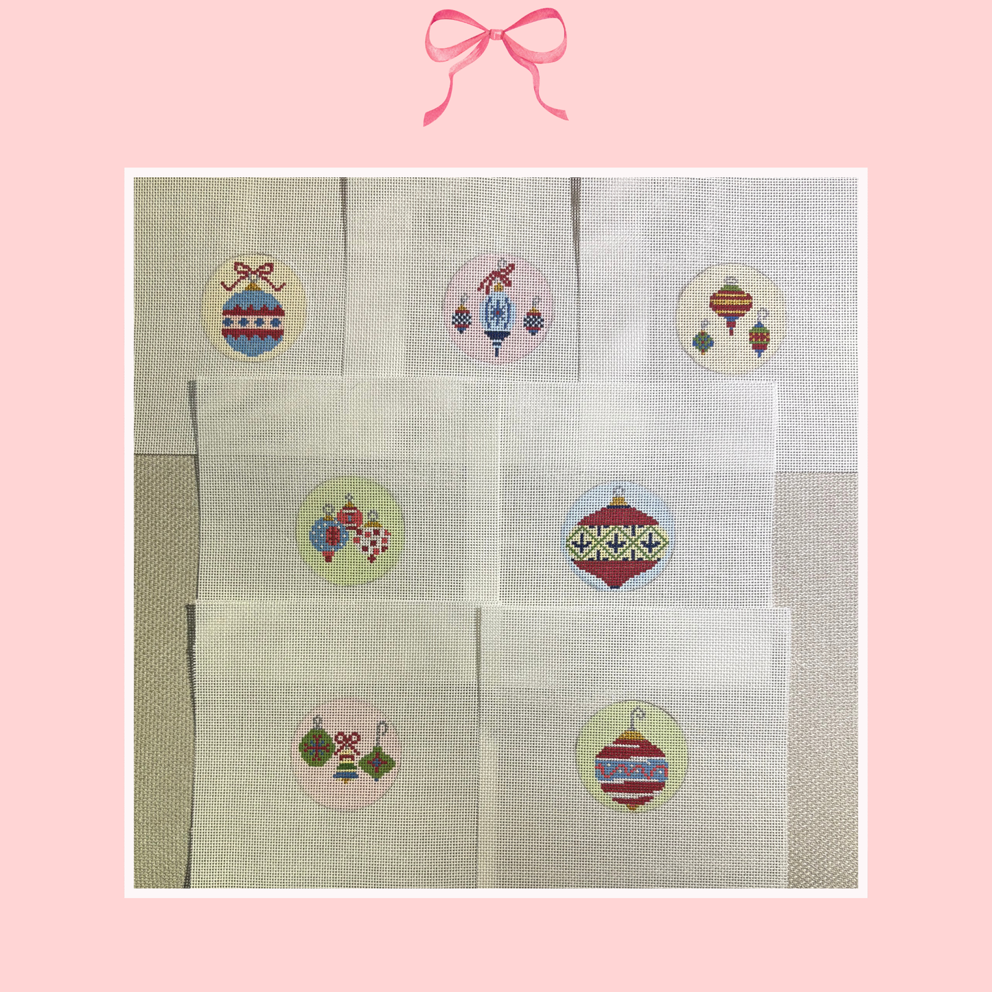 Pastel Ornaments on 18 Mesh