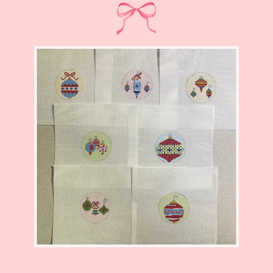 Pastel Ornaments on 18 Mesh