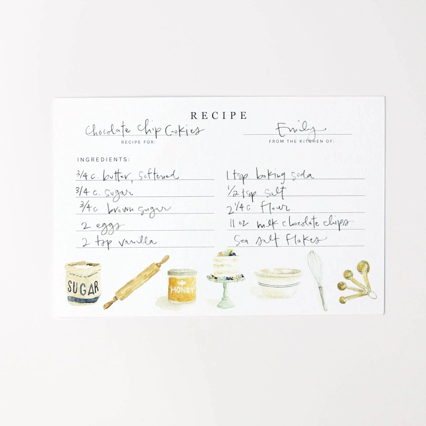Baking recipe cards