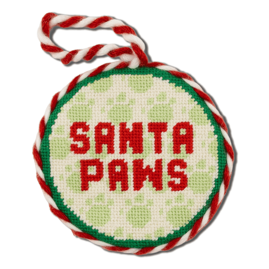 Needlepoint Ornament - Santa Paws