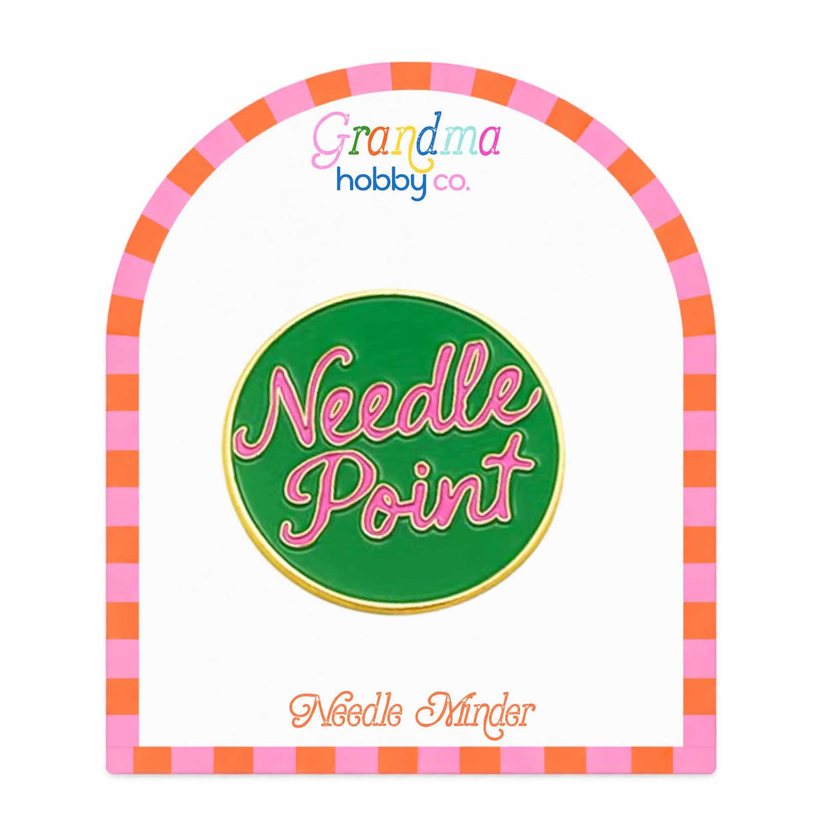Needlepoint Pink and Green Minder