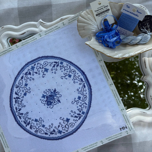 Blue China Plate Canvas