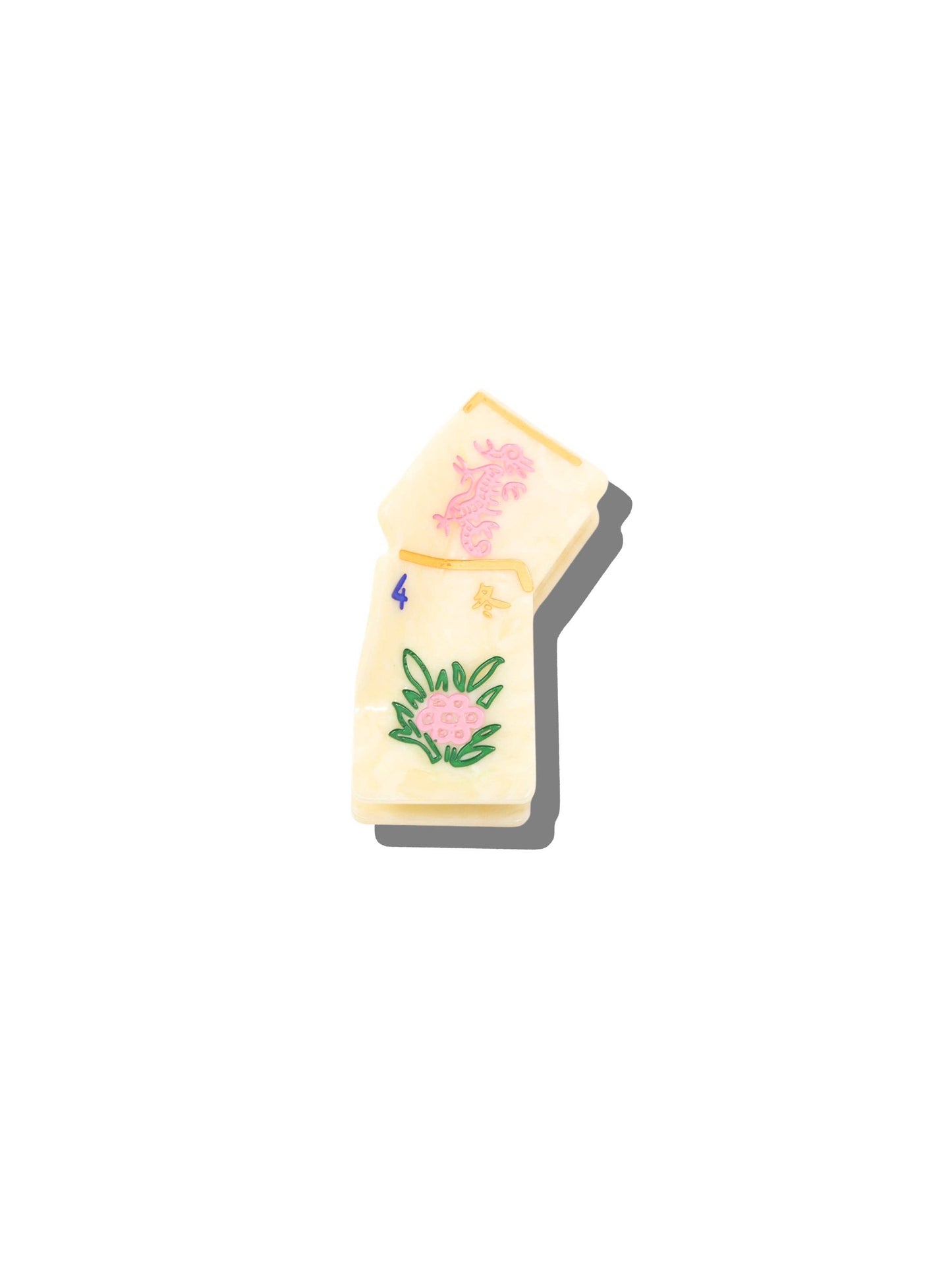 Hand-Painted Mini Flower Mahjong Claw Hair Clip | Eco-Friendly