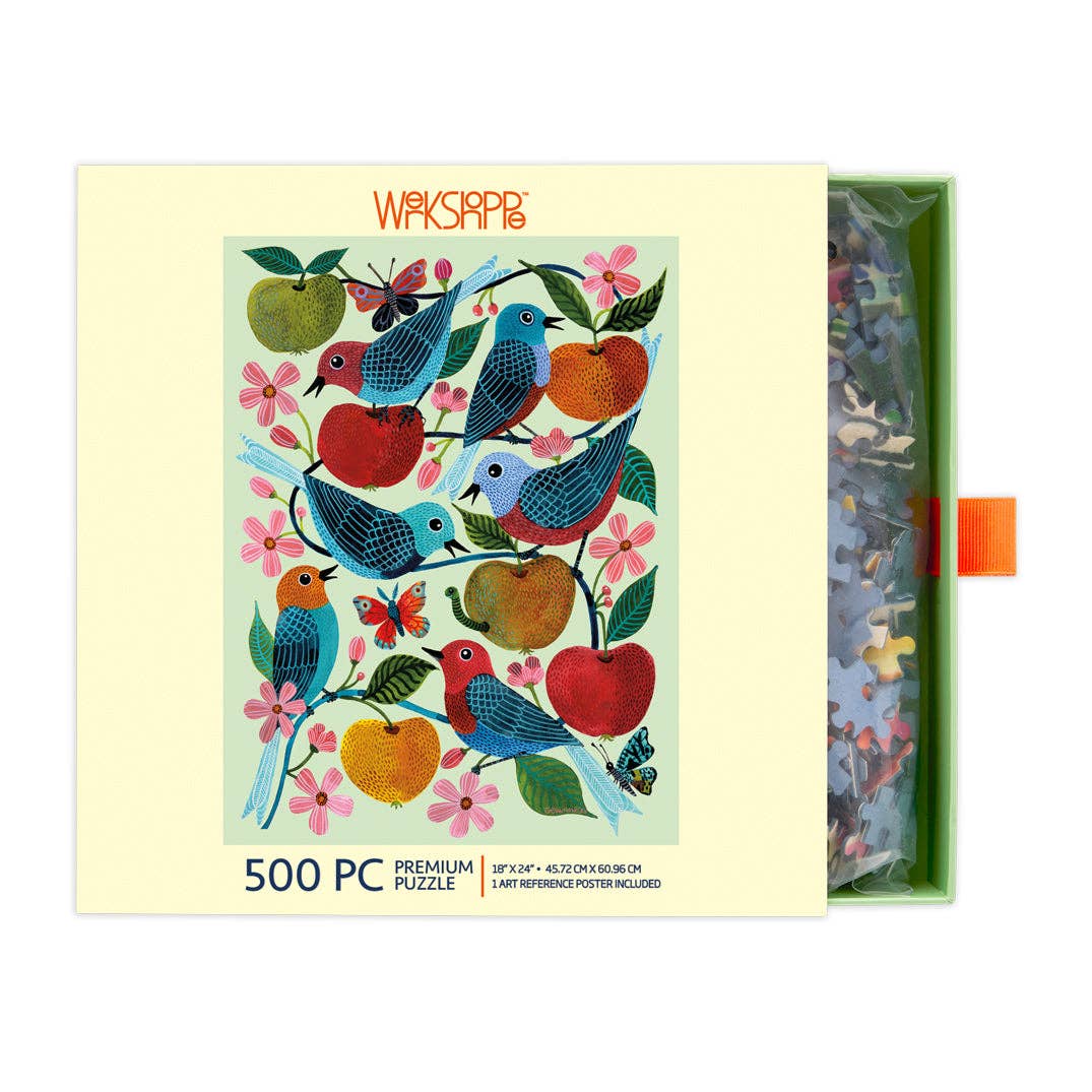 Apple Orchard 500 Piece Puzzle, Summer Bird Floral Gift