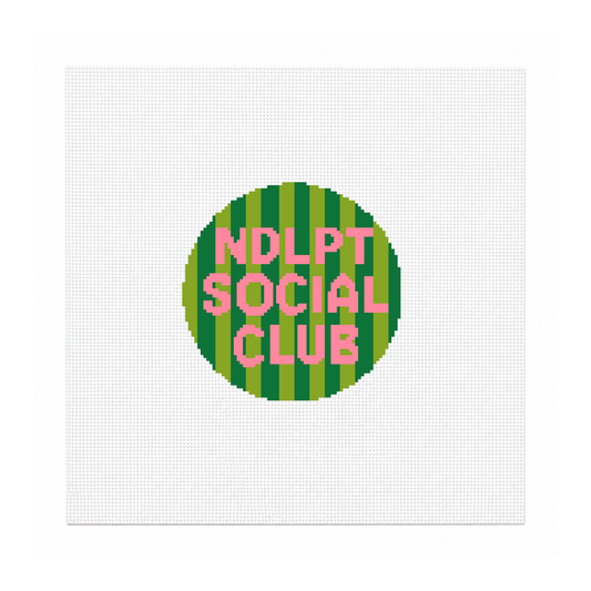 Social Club 13 or 18 Mesh Needlepoint  Canvas | 4" | round