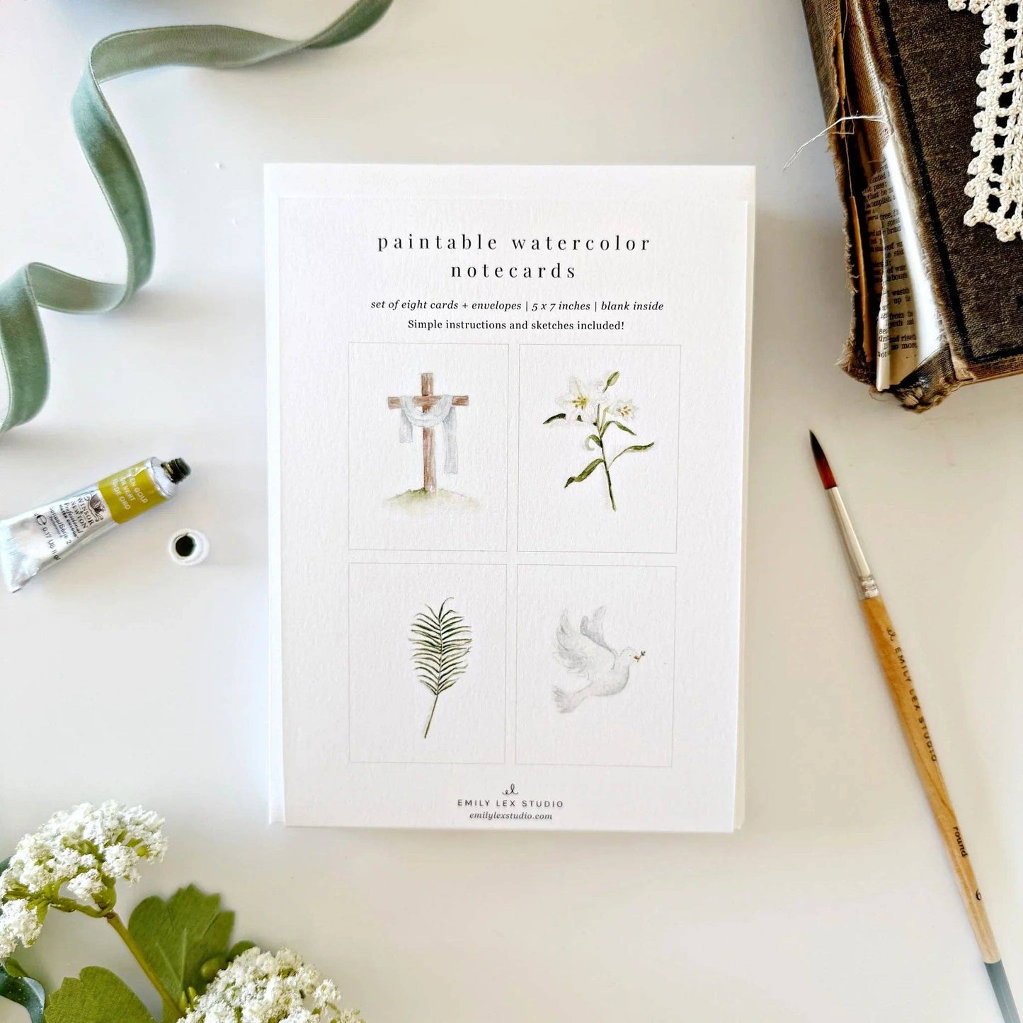 He is risen paintable watercolor notecard set