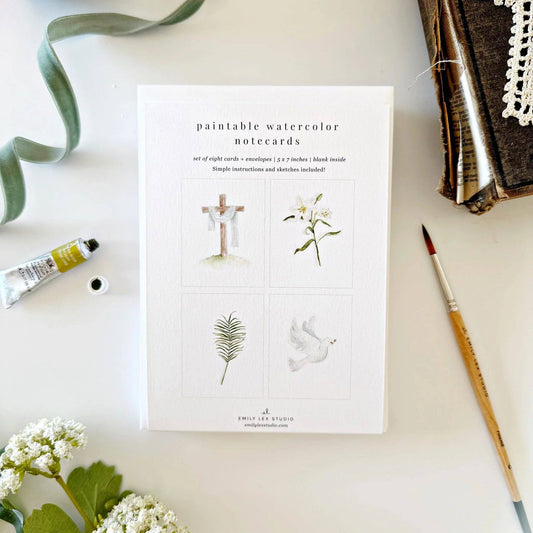 He is risen paintable watercolor notecard set