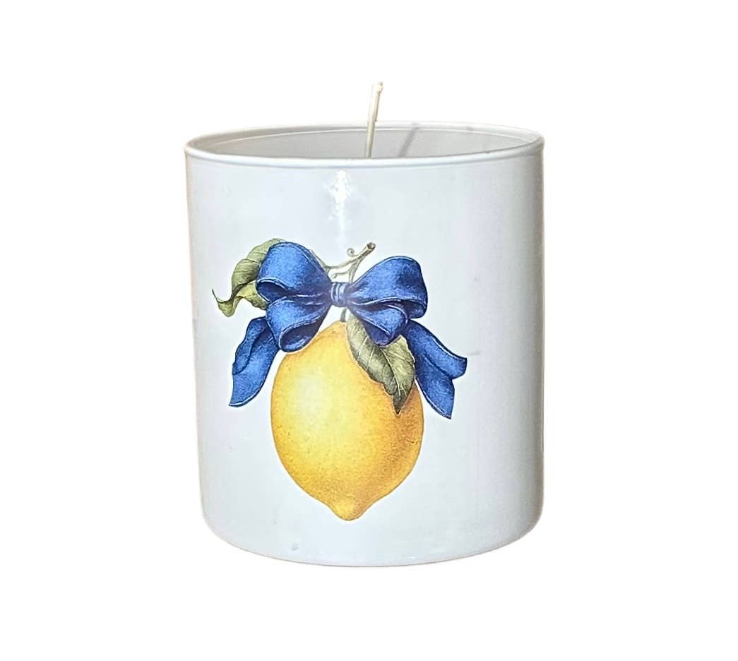 MahJong Time White Glass Candle