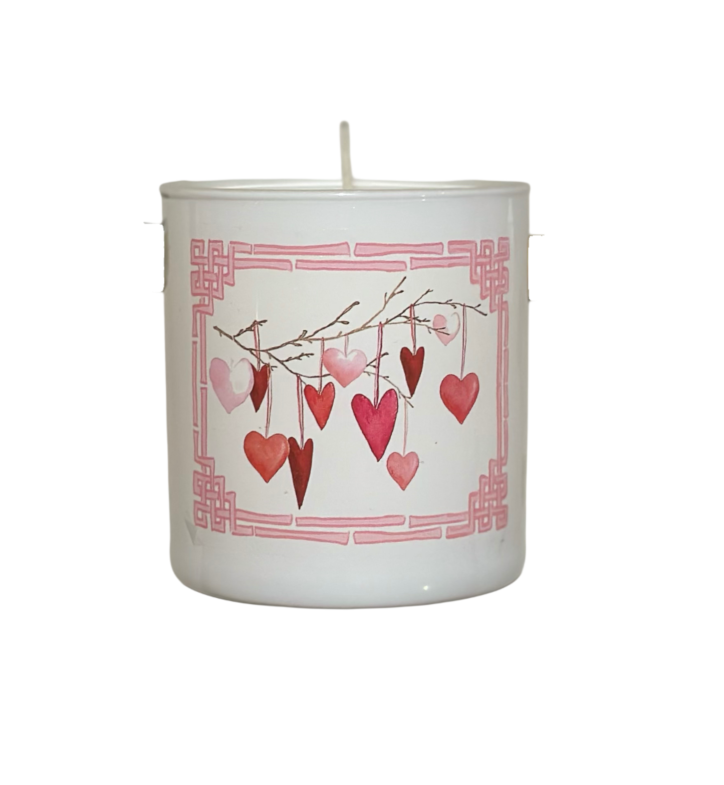 MahJong Time White Glass Candle