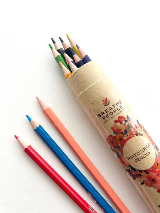 12-Color Watercolor Pencil Set for Gentle, Beginner-Friendly Creative Play