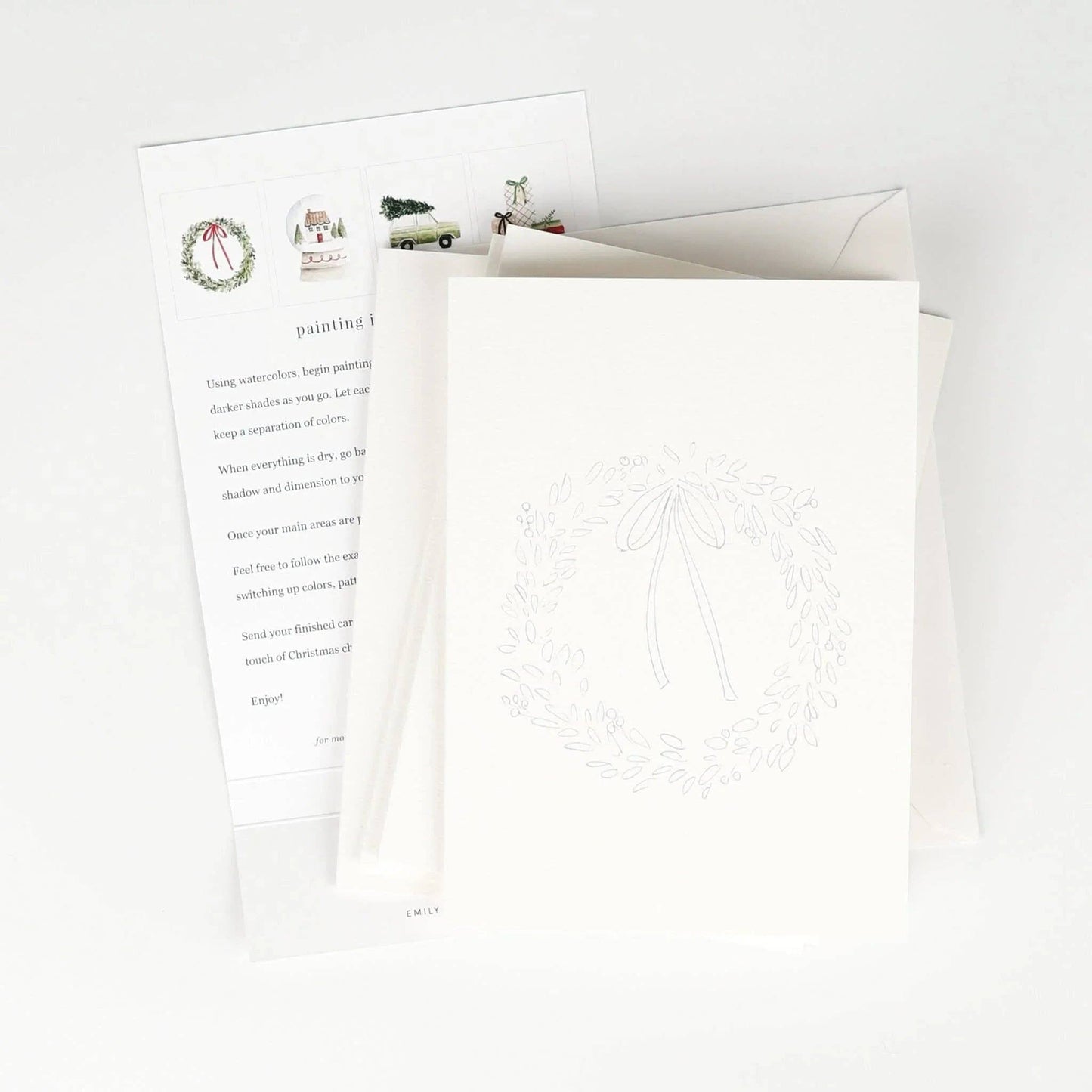 Christmas cheer paintable watercolor notecard set