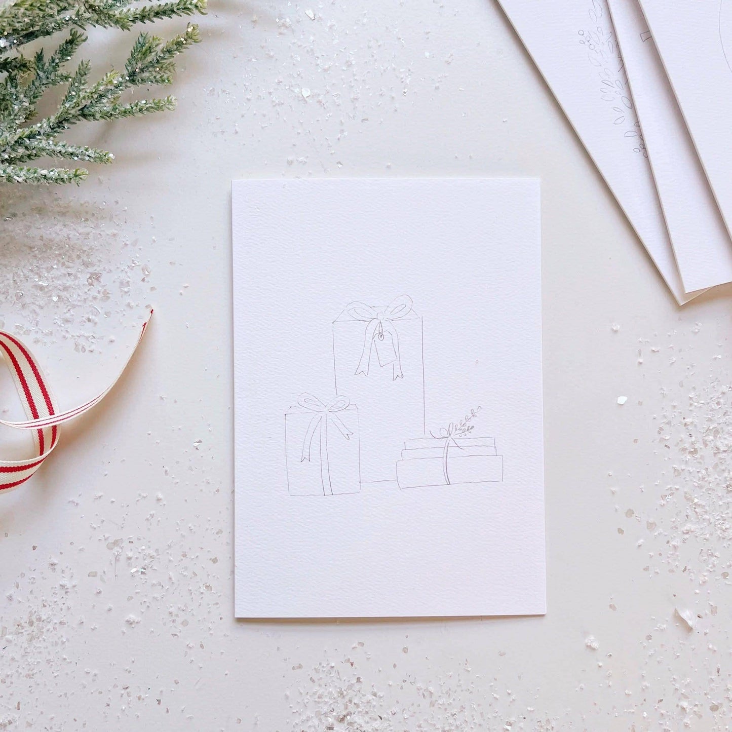 Christmas cheer paintable watercolor notecard set