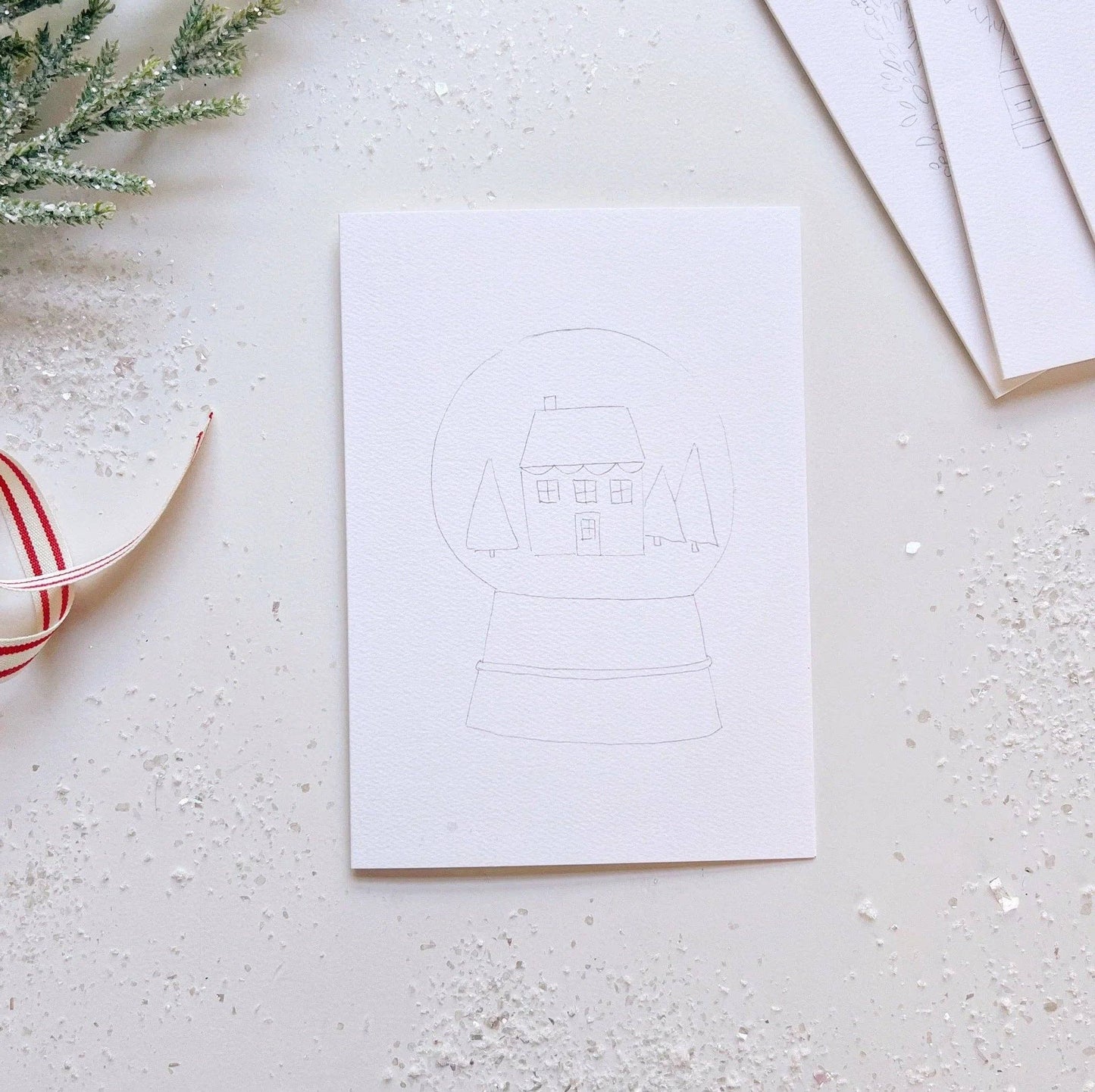Christmas cheer paintable watercolor notecard set